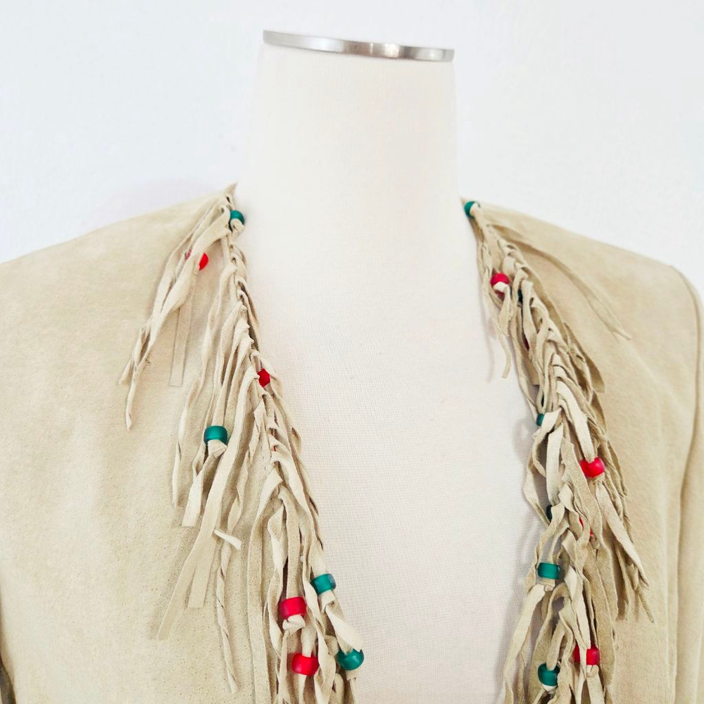Double D Ranch Beaded Suede Jacket Light Tan Leat… - image 7